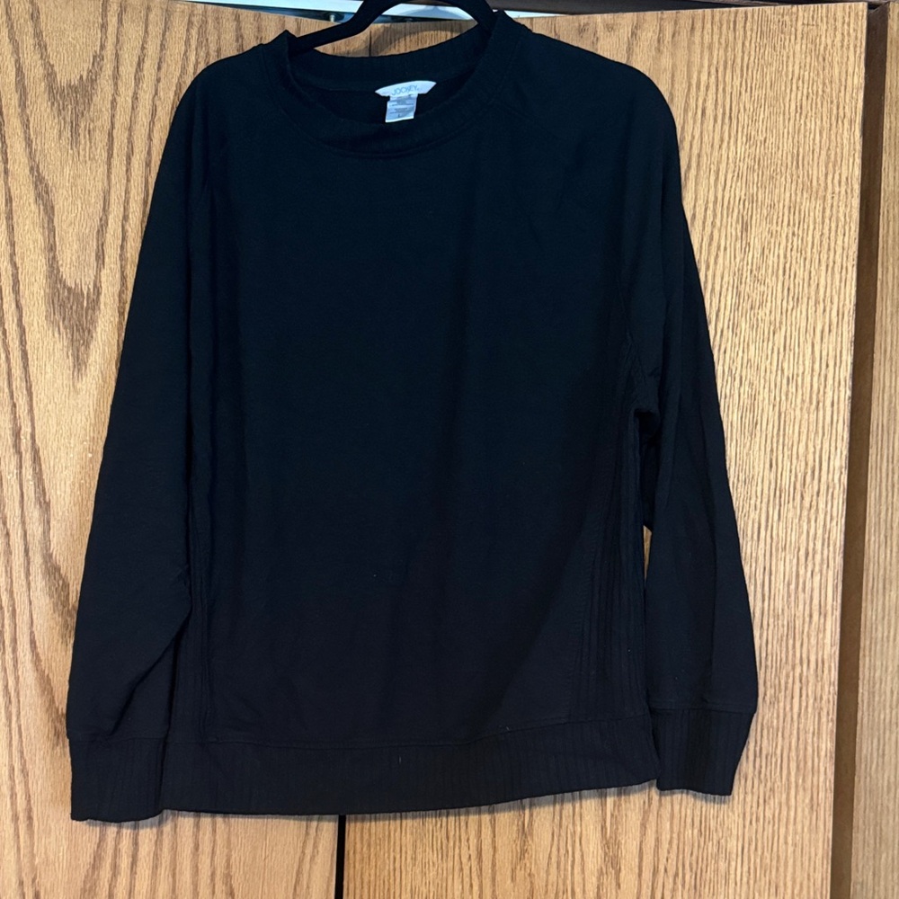 Jockey Black Ribbed Crew Neck Top